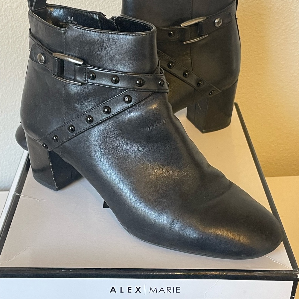 Alex Marie Studded Black Ankle Booties